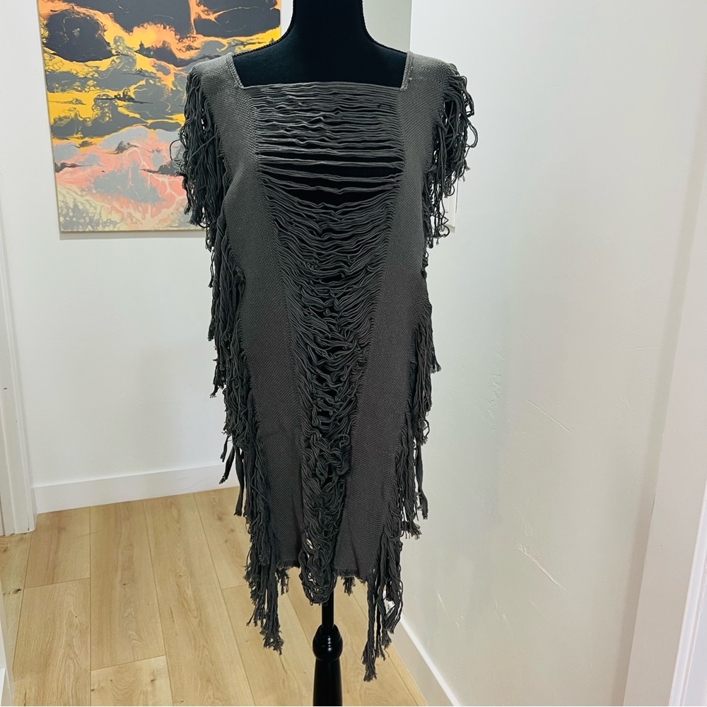 Fringed Olive Green Cover-up Dress